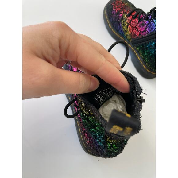 Rainbow Metallic Suede Leather Side‎ Zip Lace Up 1460 Dr. Martens Size Toddler 9 - Picture 5 of 5
